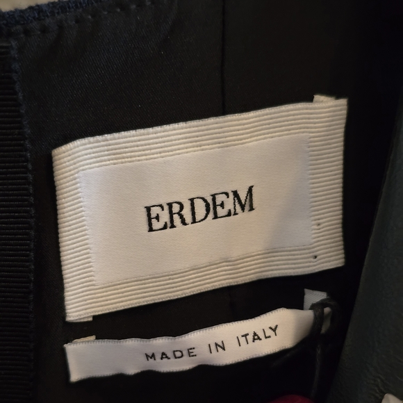 NWT ERDEM Hudson Navy Sleeveless Crystal Embellished Midi Dress, Sz 6 - Picture 7 of 11